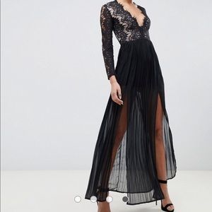ASOS Rare London Black Lace evening gown